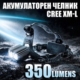 Мощен акумулаторен челник HP-R15 с CREE XM-L диод и 350 лумена светлина